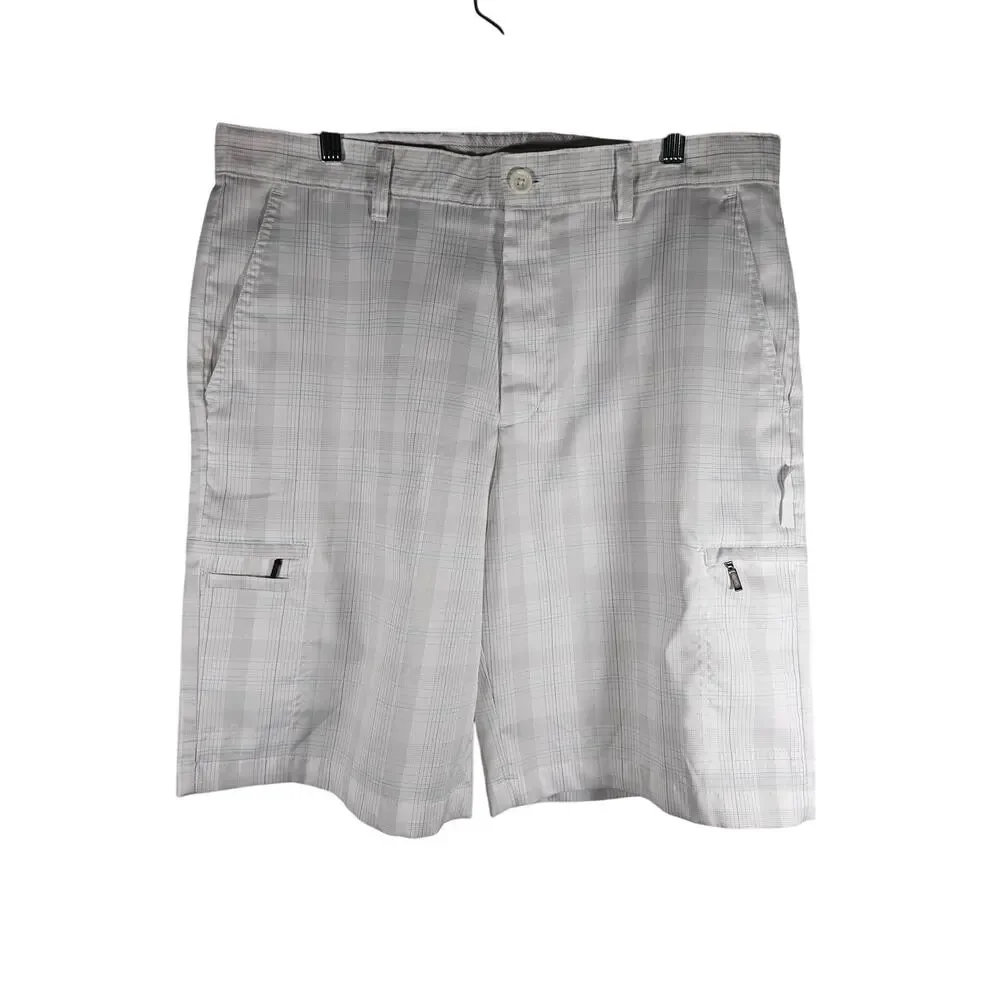 GREG NORMAN for Tasso Elba Mens Golf Shorts Size 34 White Outdoors Zip Pocket